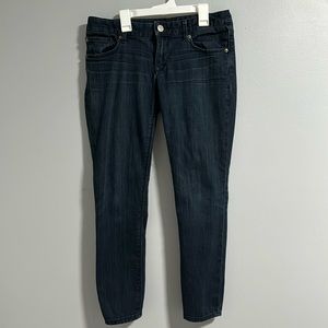 Express dark wash skinny jeans